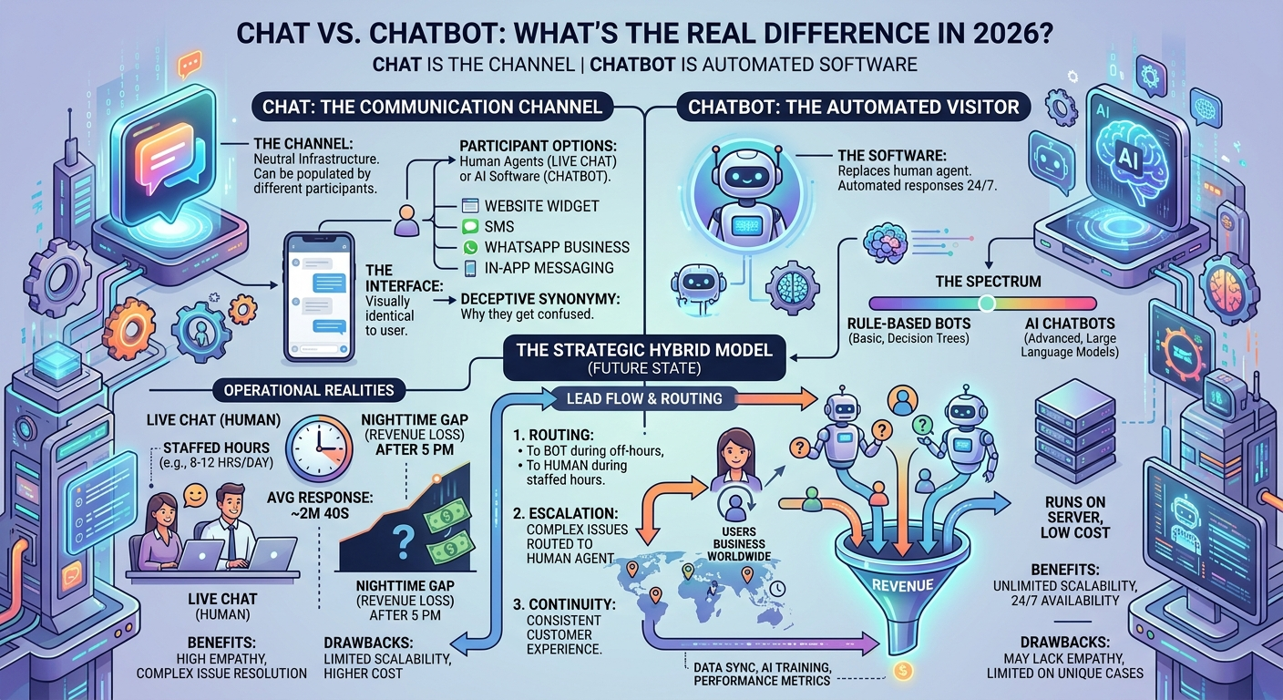 Chat vs. Chatbot: What's the Real Difference in 2026? | Epiphany ...