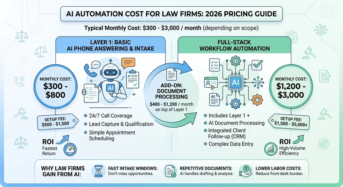 AI Automation Cost for Law Firms: What Drives Pricing