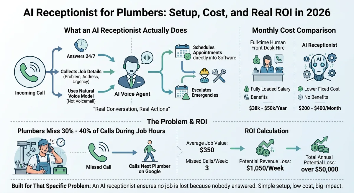 AI Receptionist for Plumbers: Setup, Cost, and Real ROI in 2026