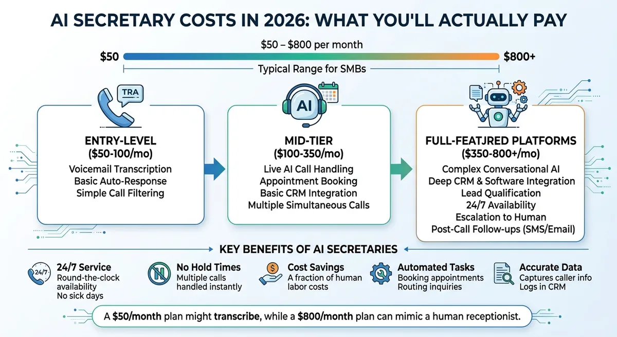 AI Secretary Costs in 2026: What Drives Pricing