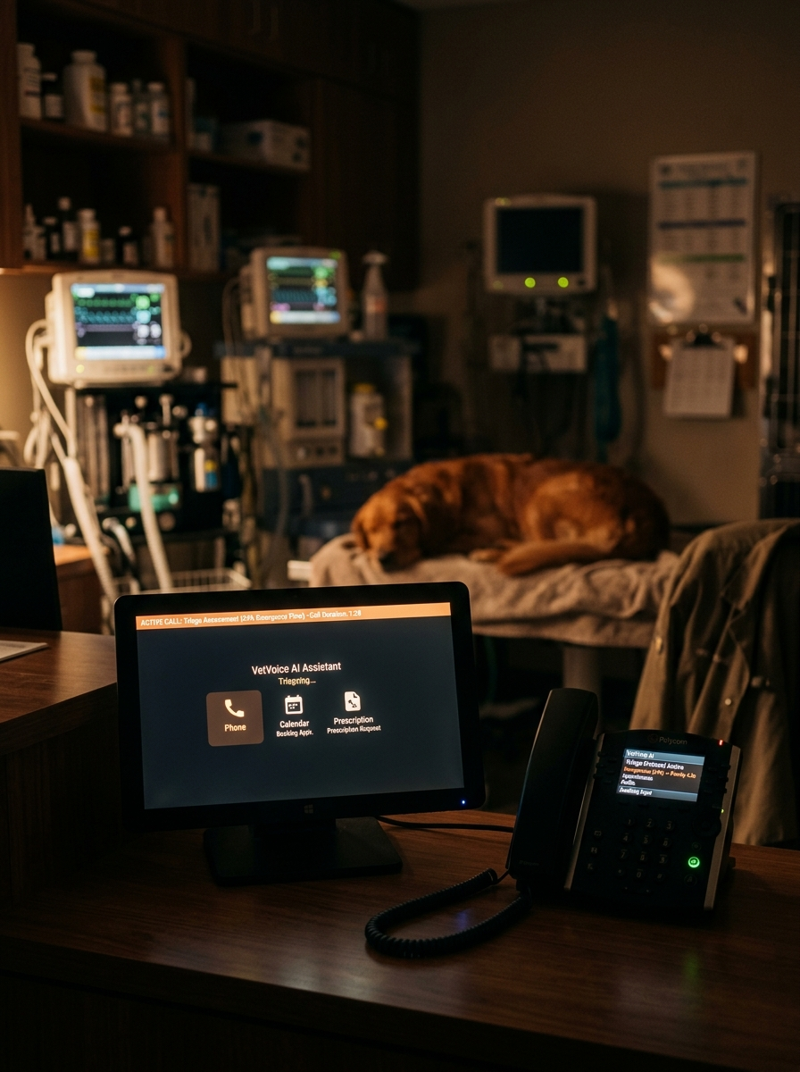 AI receptionist handling veterinary clinics calls