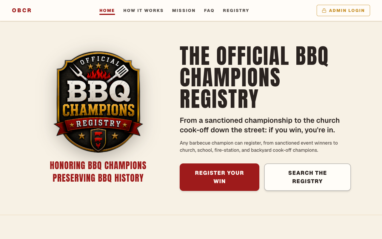 Official BBQ Champions Registry screenshot